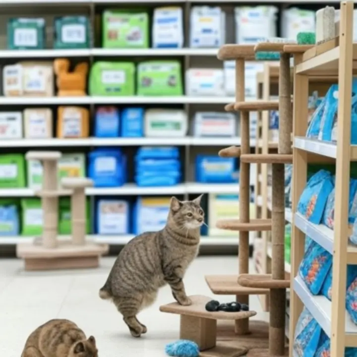 Ilustracja kota i psa symbolizująca kategorie sklepu