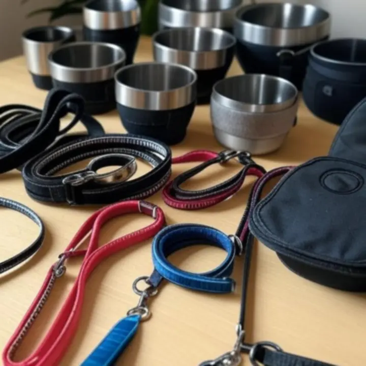 Zestaw akcesoriów spacerowych i domowych dla psa