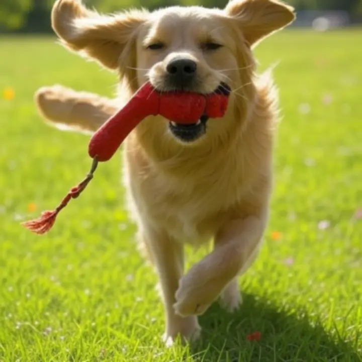 Pies bawiący się zabawką z oferty PawMarketPL