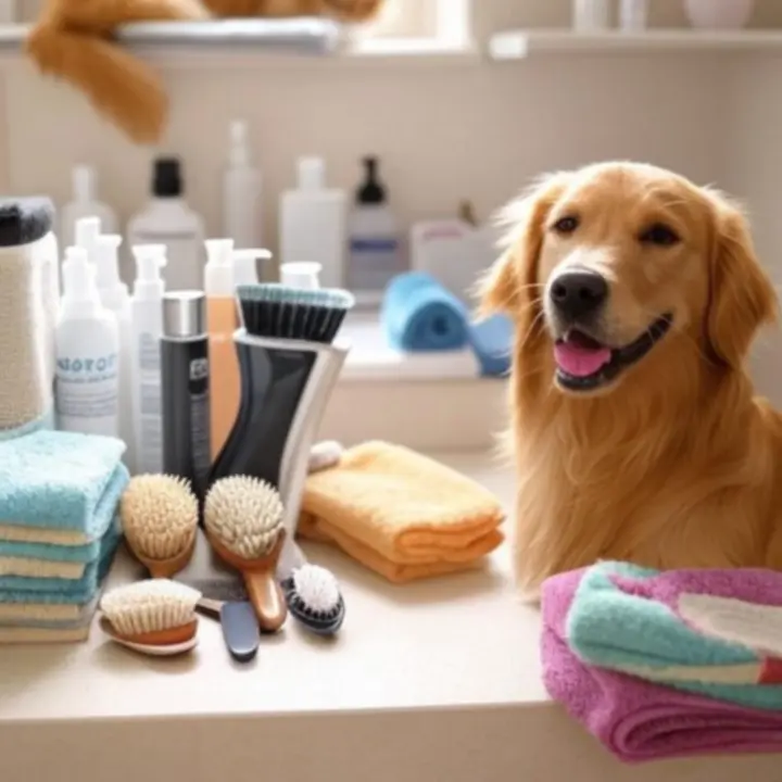 Zestaw kosmetyków i akcesoriów do pielęgnacji psa i kota