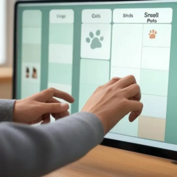 Nawigacja po kategoriach produktów dla różnych gatunków zwierząt