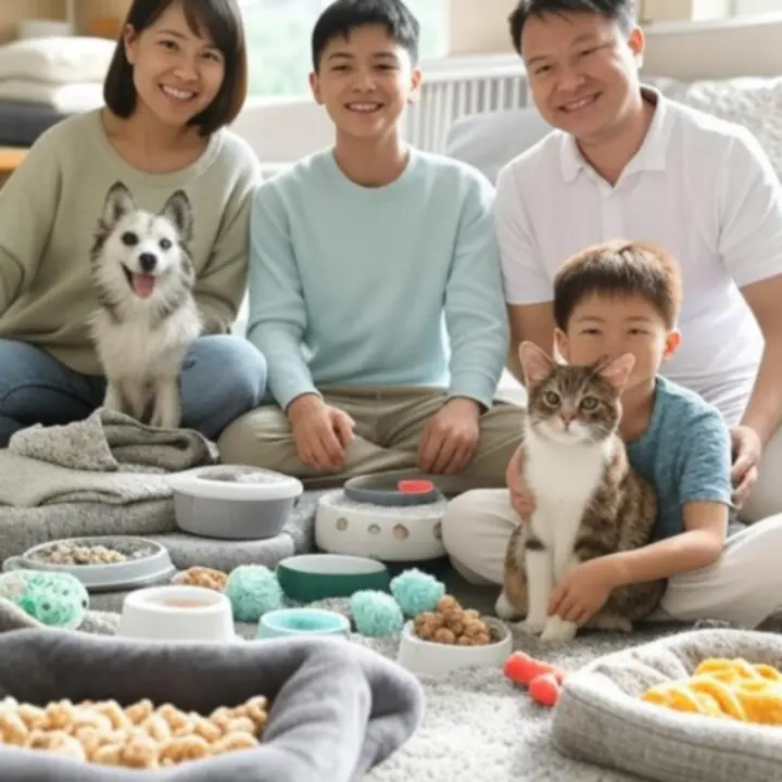 Radosne zwierzęta na spokojnym tle prezentujące ofertę sklepu PawMarketPL