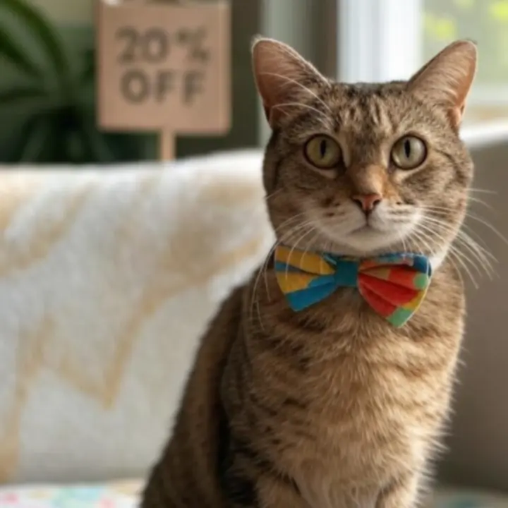 Baner promocyjny ze zniżkami na produkty dla zwierząt